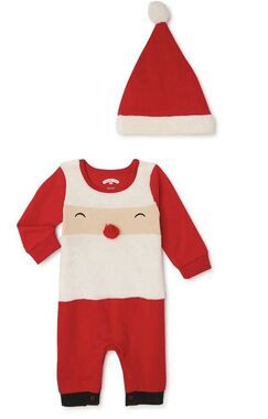 Holiday Time Santa Romper W/Matching Hat 24 Months